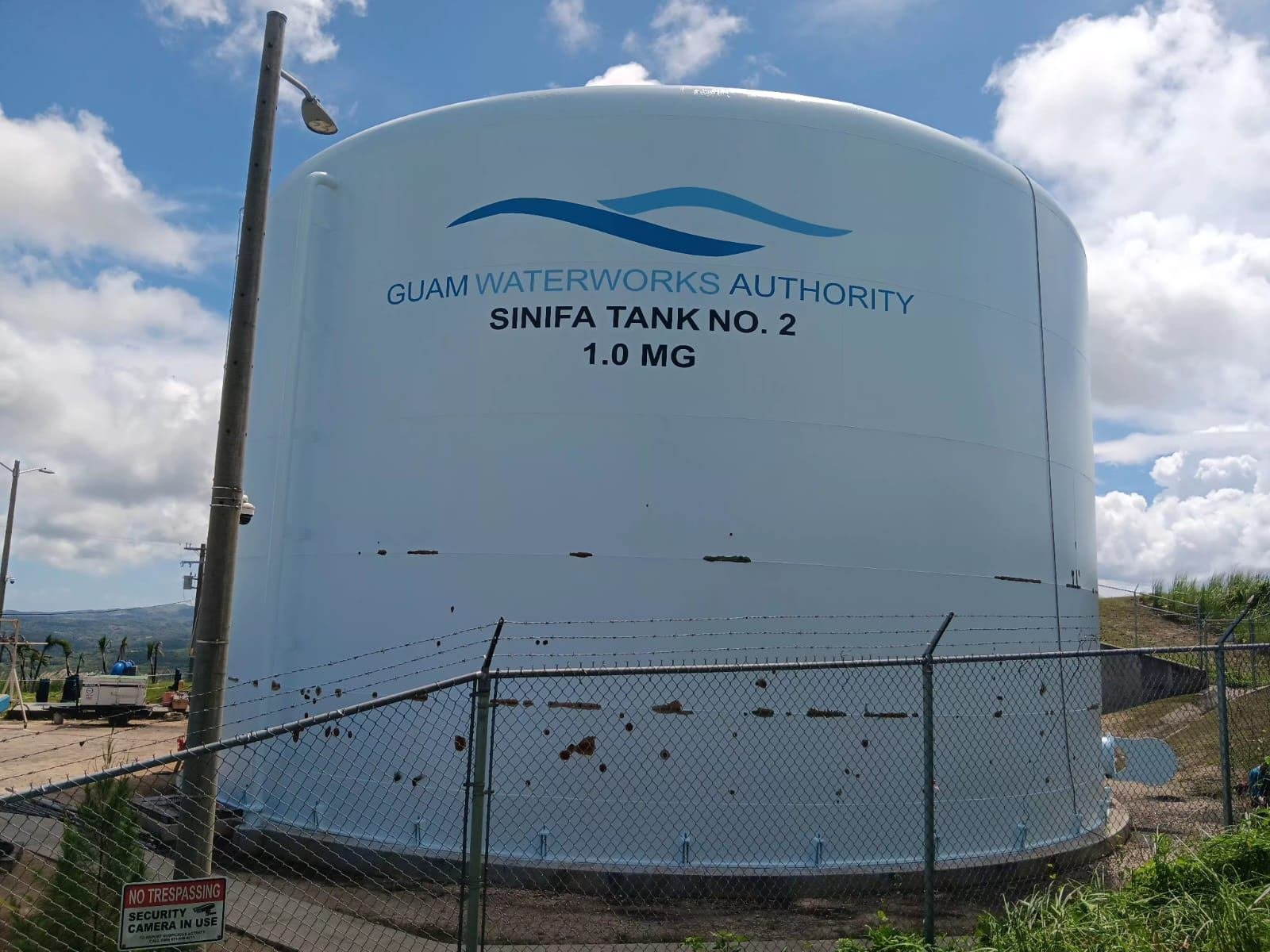Sinifa Tank No. 2 after repair, now coated light blue